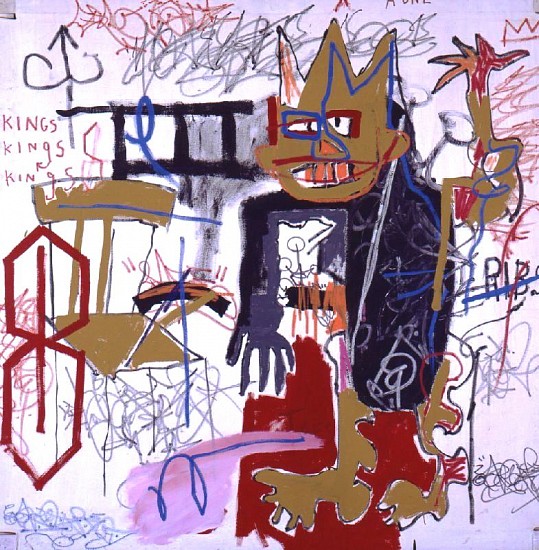 Jean-Michel Basquiat, Portrait Of One A.K.A. Kings
1982, Mixed media on canvas