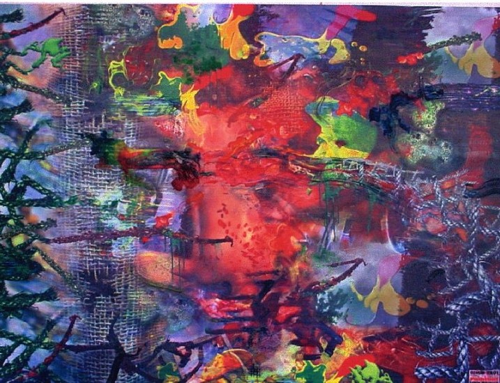 Fabian Marcaccio, Ofelia
2001, Oil on collograph on fabric