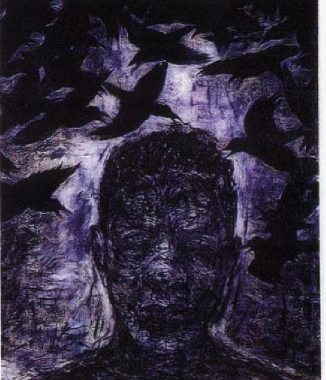 Arnaldo Roche-Rabel, Los Pajaros y el Alma (El espiritu Invadido)
1993, Mixed media on gessoed paper