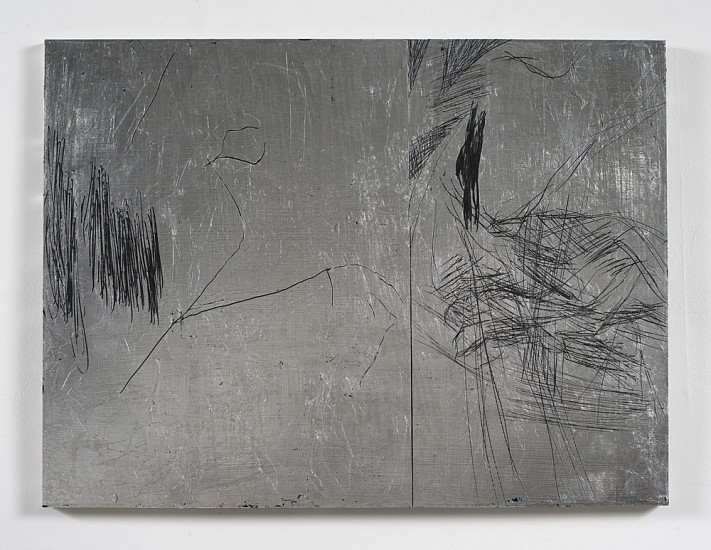 Nick Mauss, Pretend sleep
2013, Aluminum leaf and acrylic on panel