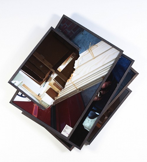 Brendan Fowler, Spring 2011 (1/2 x 2 1/2' Clear Pine Molding Sticking Out of The Car W/ Show Card, Andrea's Hand Beneath The Table, Andrew and Max Building The New Rack, The New Rack 5)
2011, Archival inkjet, frames and plexi