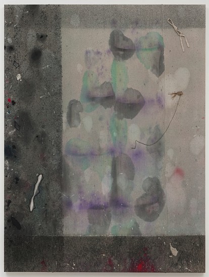 Amanda Ross-Ho, Untitled Dropcloth Painting (RAGTIME AND RAFFIA)
2014, Mixed media on canvas