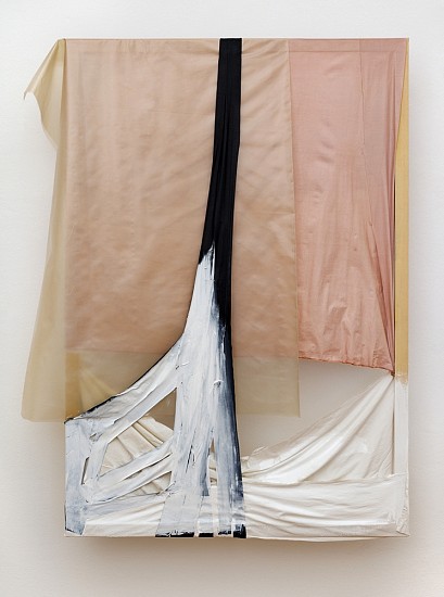 Michal Budny, Pink
2015, Wood, fabric, fabric tape, foil, paint, metal spacer